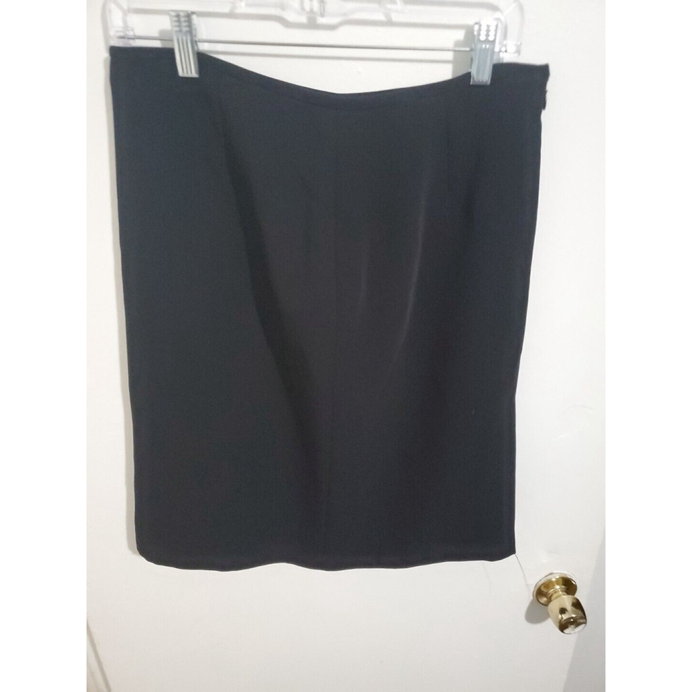 Liz Claiborne Axcess skirt blk career flare panel stretch sz 12 knee length MINT